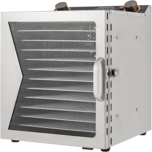 12 Tier Food Dehydrator 800W 110V Stainless Steel Food Dryer Dehydrator Machine with Lockable Door, 0-12h Timer 35-85℃ Vegetables Fruit Dehydrators for Food and Jerky Silver