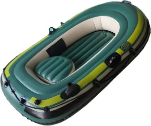 2-Person Inflatable Canoe Set with Aluminium Paddle Air Pump and High Output Watersports Fishing Boat (1 Pack)