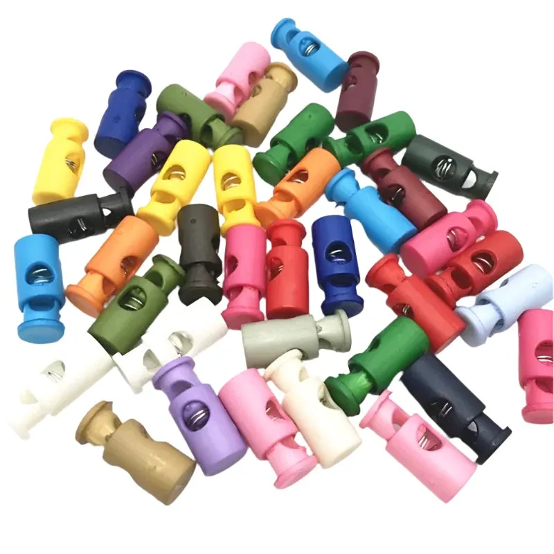 20pcs Flat Single Spring Buckle Clothing Accessories Elastic Rope Adjustment Nylon