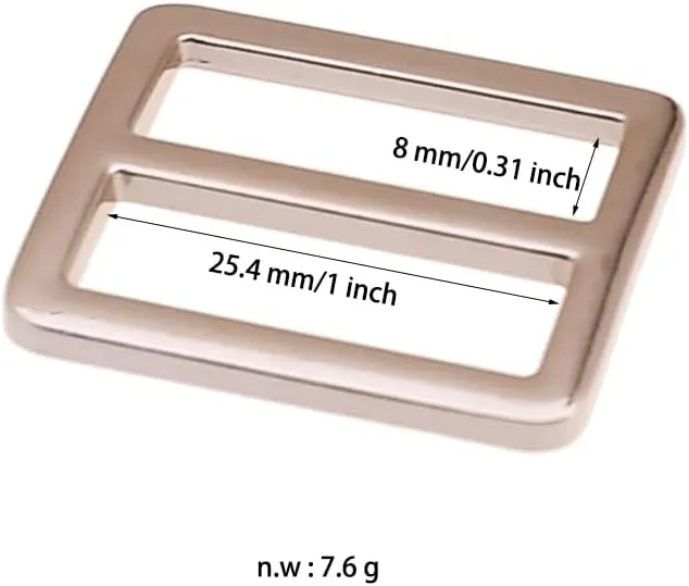 20Pcs Heavy Duty Zinc Alloy Flat Slider Tri-glide Buttons Adjustable Webbing Strap Tri Glide Buckle Fasteners