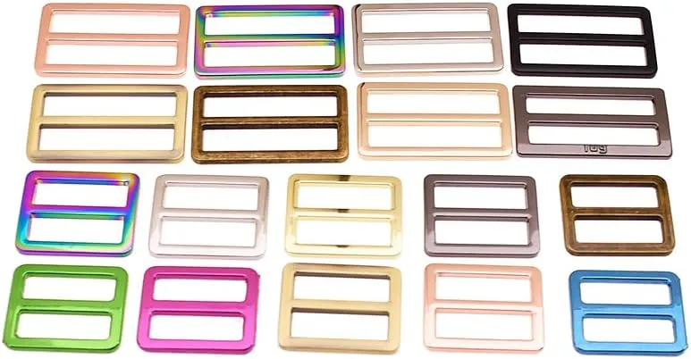 20Pcs Heavy Duty Zinc Alloy Flat Slider Tri-glide Buttons Adjustable Webbing Strap Tri Glide Buckle Fasteners