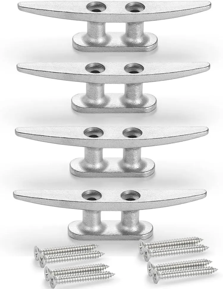 4 Inch Dock Cleat, 304 SS Boat Cleat, Rope Cleat 4/6 Pack, Nautical-Themed Wall Hooks - Ideal for Marine, Nautical Decor…