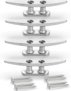 4 Inch Dock Cleat, 304 SS Boat Cleat, Rope Cleat 4/6 Pack, Nautical-Themed Wall Hooks - Ideal for Marine, Nautical Decor…