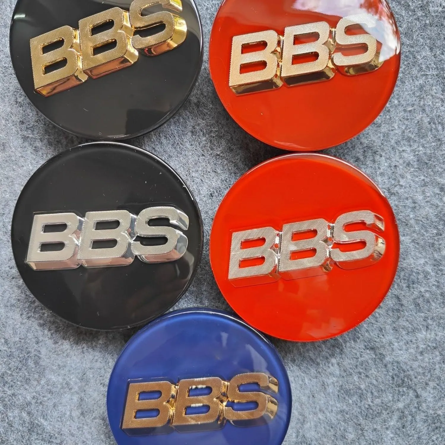 4PCS Wheel Center Caps for BBS 70MM Wheel Rim Cover Exterior Decoration Accessories,BlackSilver