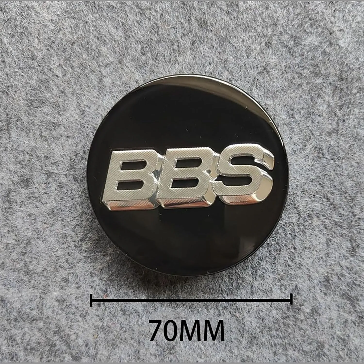 4PCS Wheel Center Caps for BBS 70MM Wheel Rim Cover Exterior Decoration Accessories,BlackSilver