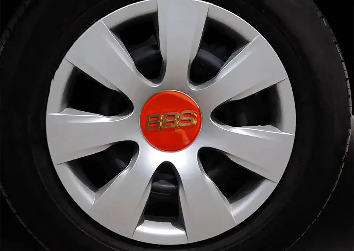 4PCS Wheel Center Caps for BBS 70MM Wheel Rim Cover Exterior Decoration Accessories,BlackSilver