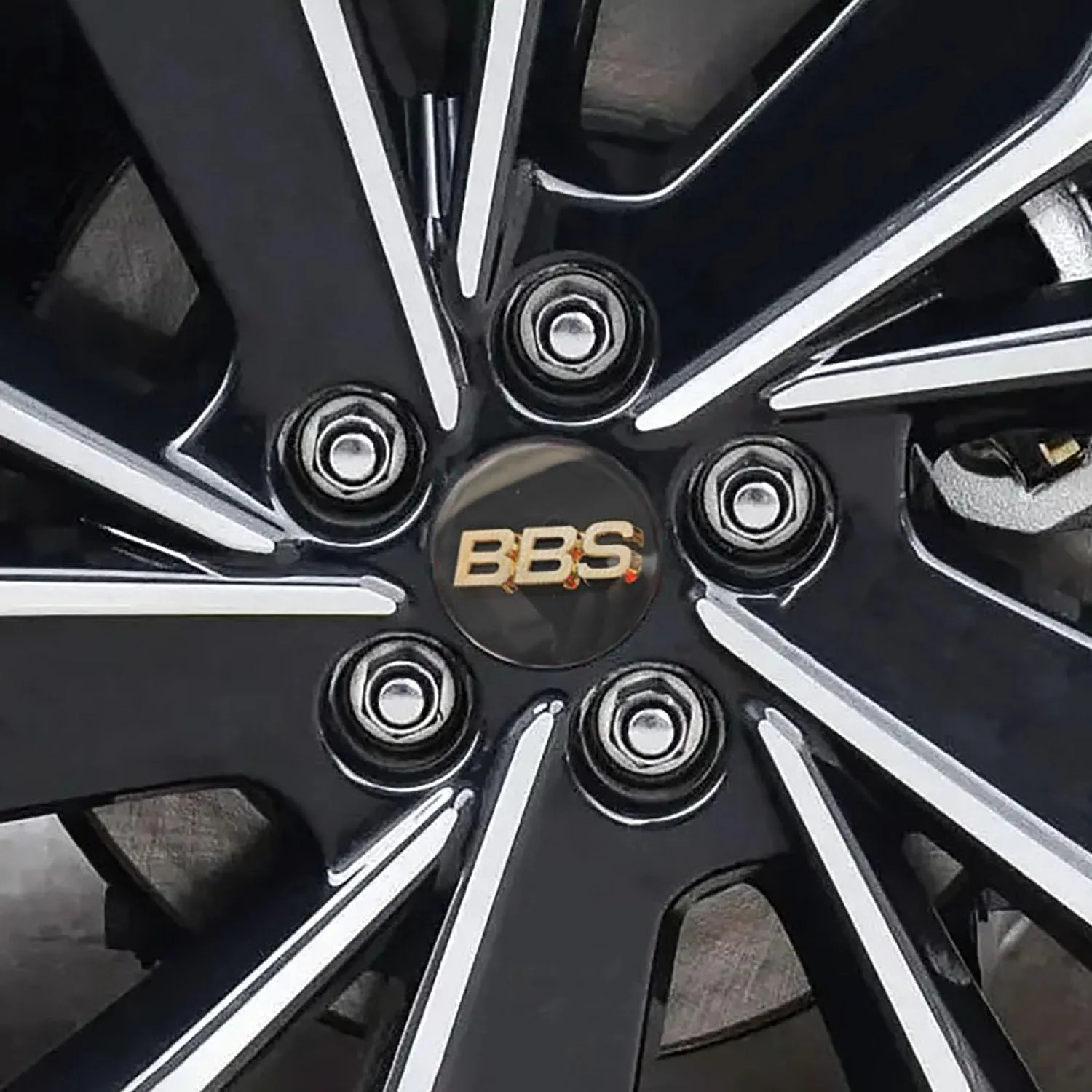 4PCS Wheel Center Caps for BBS 70MM Wheel Rim Cover Exterior Decoration Accessories,BlackSilver