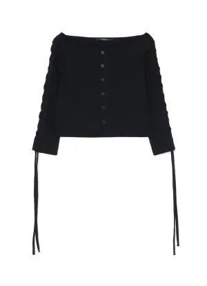 60/2 COTTON JERSEY LACE-UP CARDIGAN