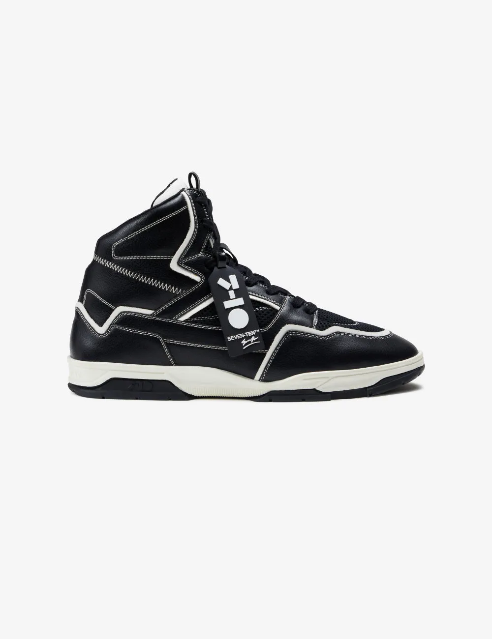 714 Black & White High-Top Sneakers