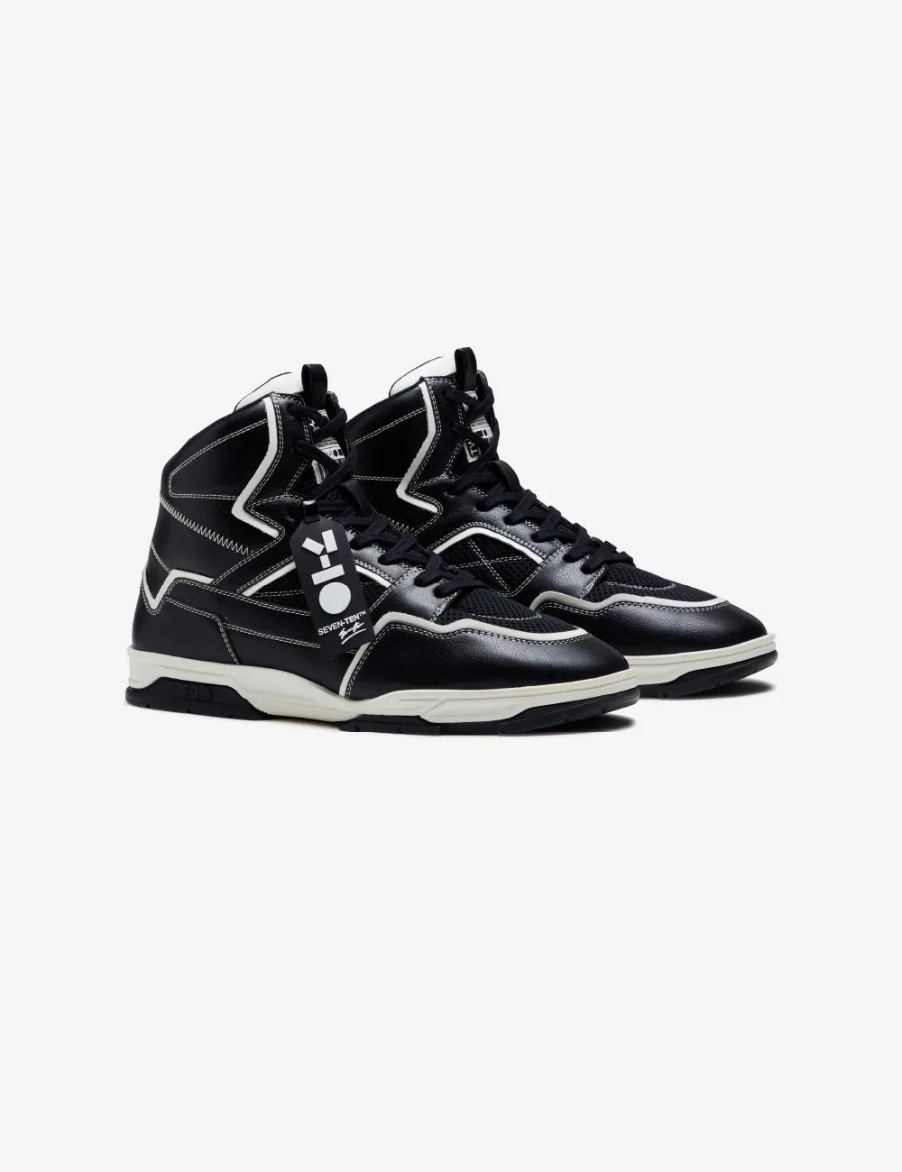 714 Black & White High-Top Sneakers