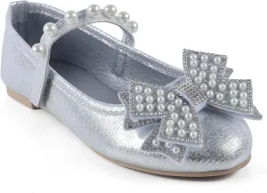 ADAMUMU Toddler Dress Shoes Flower Girl Shoes for Weeding Cute Toddler Mary Jane Shoes Lace Flore Ballet Flat for Walking, Jumping