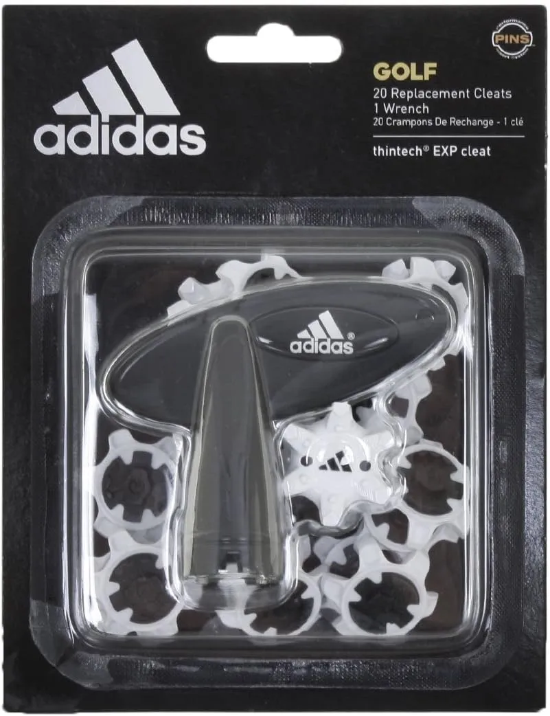 adidas 2017 Golf ThinTech® EXP Cleat 20 Pins Pack Golf Shoe Spikes   Free Wrench White
