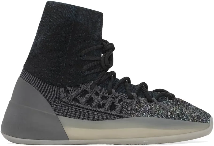 adidas Mens Yeezy Knit Bsktbl Lace Up Sneakers Shoes Casual - Black, Grey