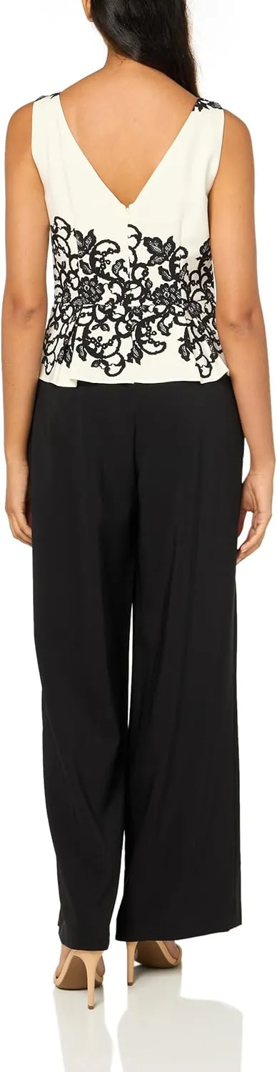 Adrianna Papell Womens Scroll Lace JumptsuitJumpsuit