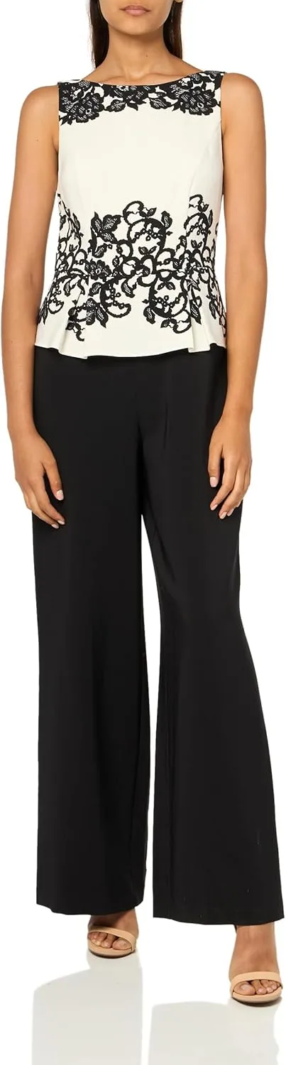 Adrianna Papell Womens Scroll Lace JumptsuitJumpsuit