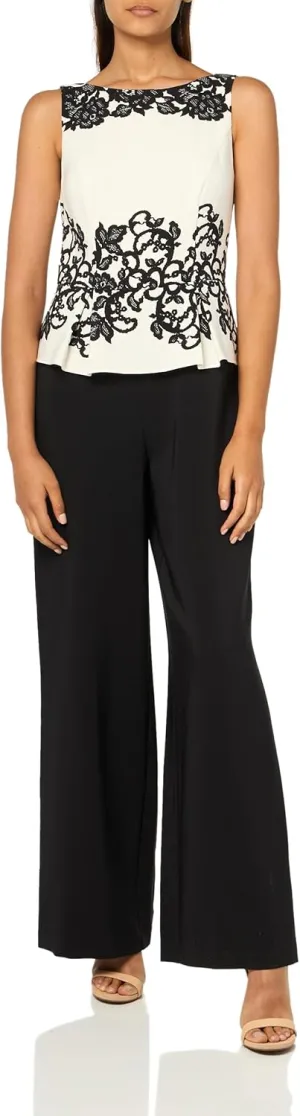 Adrianna Papell Womens Scroll Lace JumptsuitJumpsuit