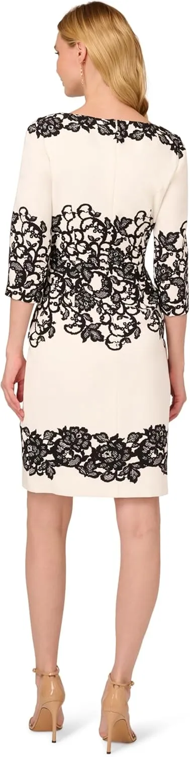Adrianna Papell Women's Scroll Lace Short Dress