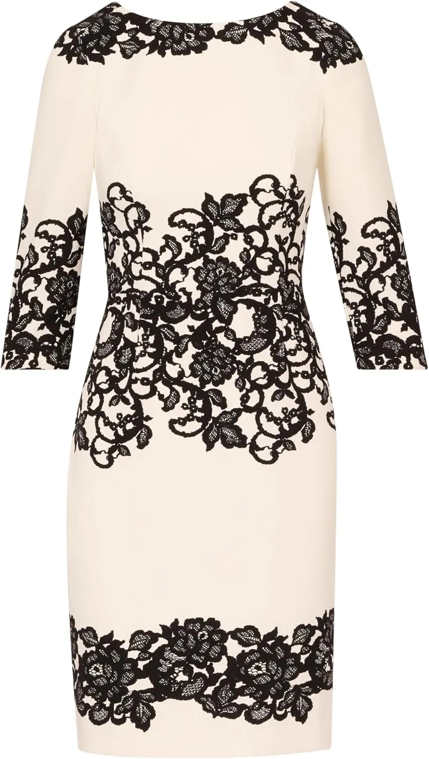 Adrianna Papell Women's Scroll Lace Short Dress