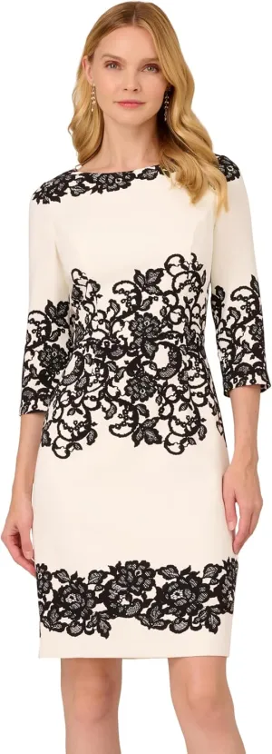 Adrianna Papell Women's Scroll Lace Short Dress