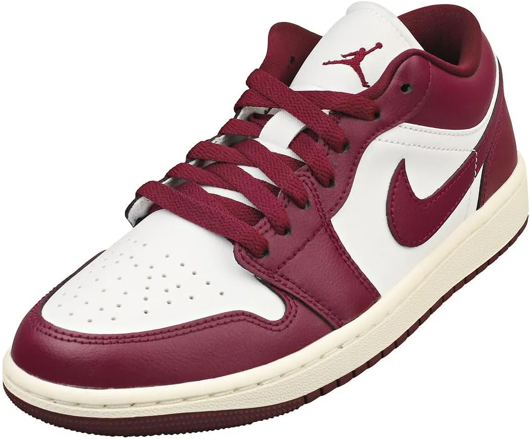 Air Jordan 1 Low Women's Shoes (DC0774-161, White/Sail/Bordeaux) Size 10
