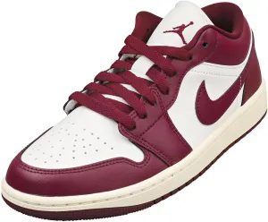Air Jordan 1 Low Women's Shoes (DC0774-161, White/Sail/Bordeaux) Size 10