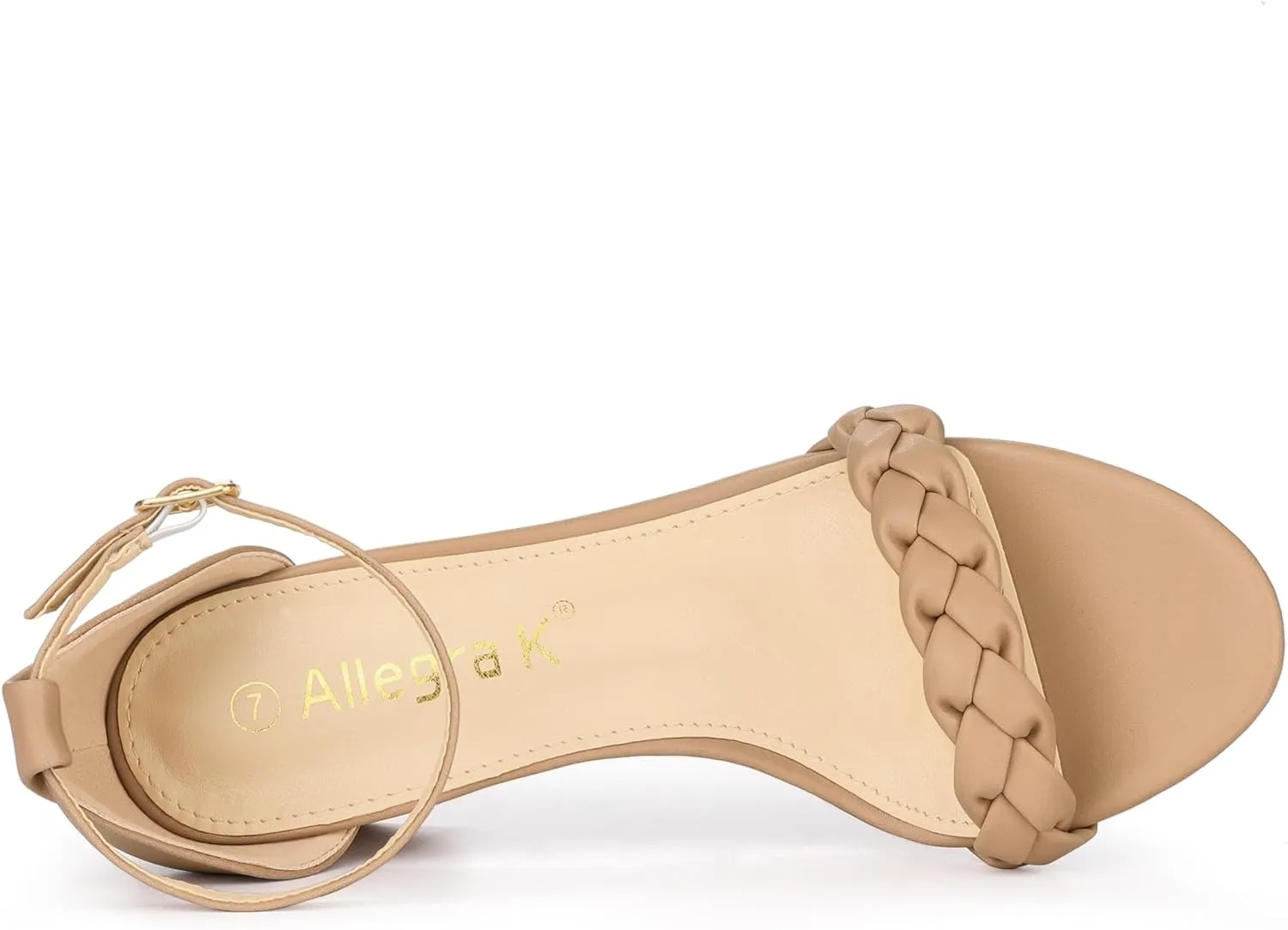 Allegra K Women's Chunky Heels Ankle Strap Braided Heel Sandals