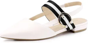 Allegra K Women's Pointed Toe Slingback Flat Mules