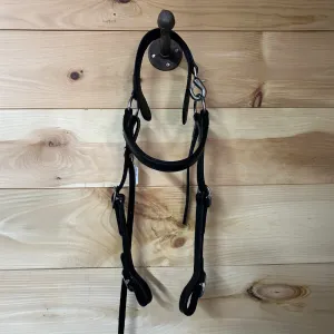 Amish Made Tooled Leather Mule Headstall - Black
