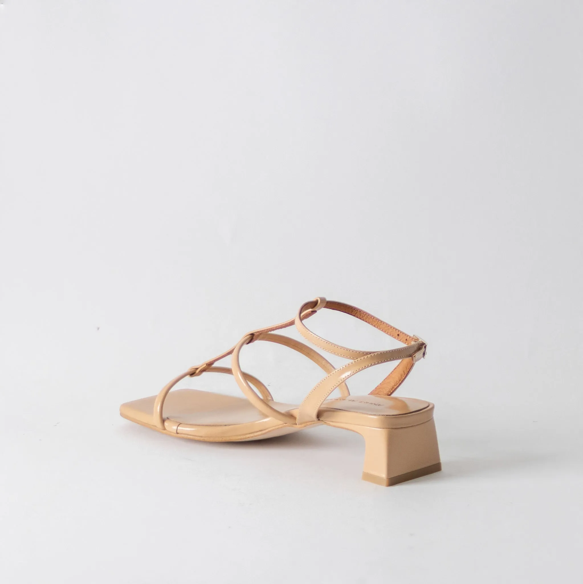ANGEL ALACRON RACHEL LOW CAGE HEEL-ALMOND