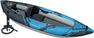 AQUAGLIDE Chinook 90 Inflatable 9' Foot Kayak Kit Packable for Adults Family Friendly 1 Person Single Rider Blow Up for Recreational Angler Fishing