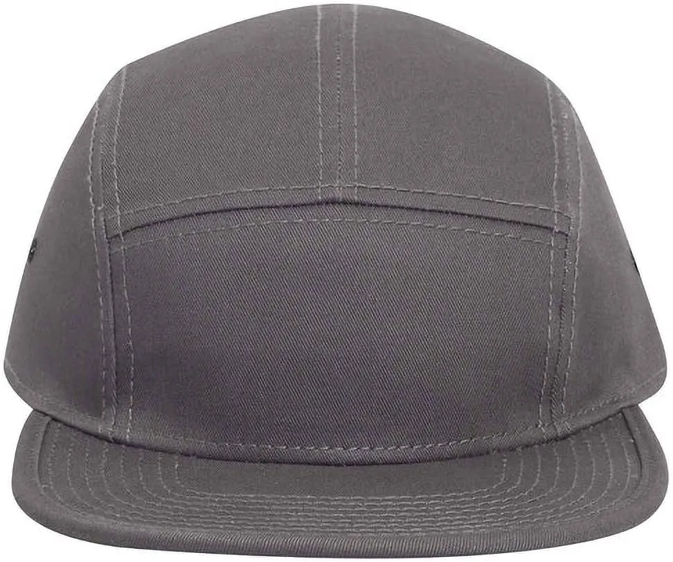 Ashen Fane 5 Panel Superior Cotton Twill Square Flat Visor Adjustable Camper Hat