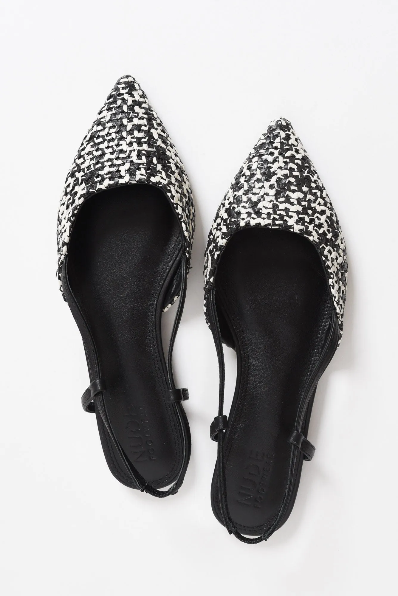 Ava Black Leather Slingback Mule