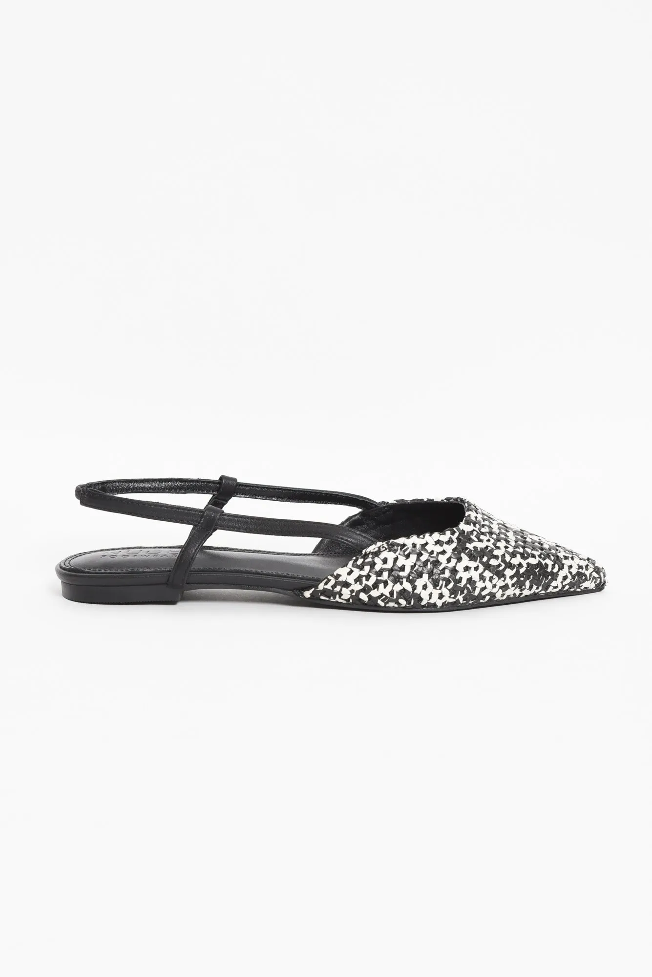 Ava Black Leather Slingback Mule