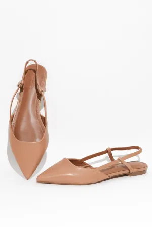 Ava Tan Leather Slingback Mule