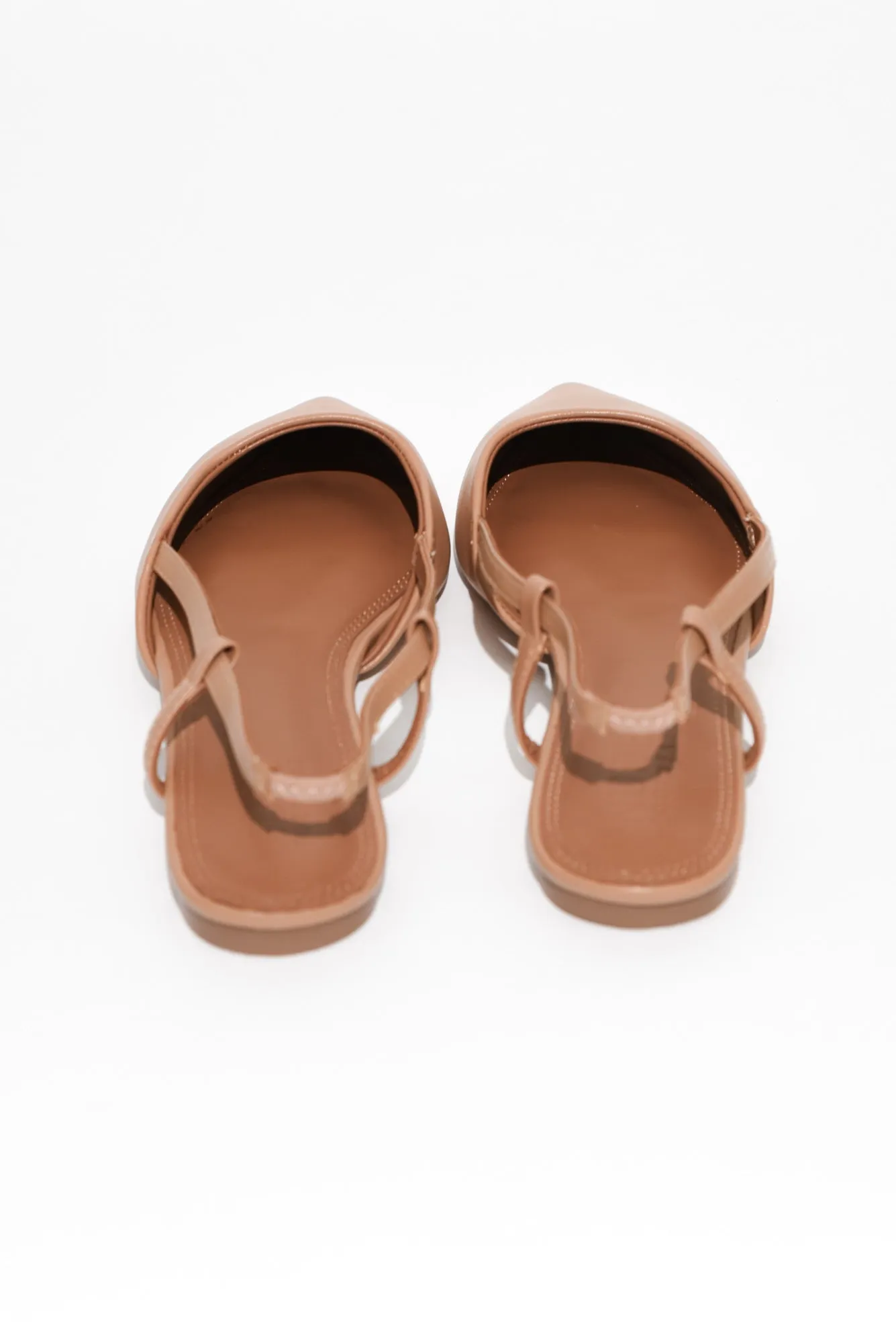 Ava Tan Leather Slingback Mule