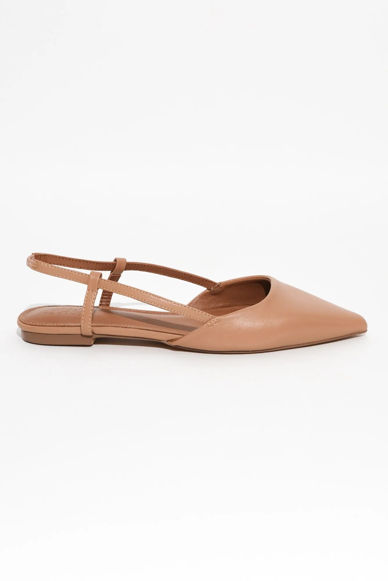 Ava Tan Leather Slingback Mule