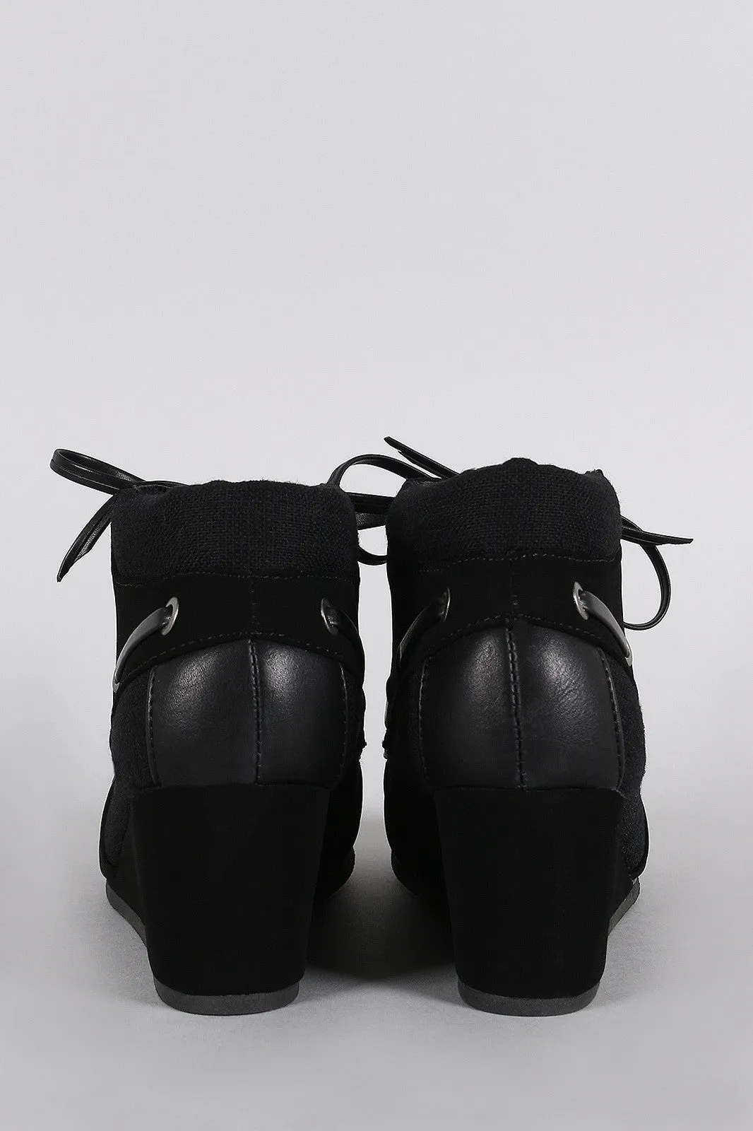 Bamboo Nubuck Secure platform Wedge Booties Top pick Boat