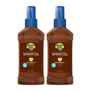 Banana Boat Deep Tanning Oil Spray SPF 4 | Dark Tanning Oil with SPF 4 Sunscreen, Water Resistant, 8oz each Twin Pack