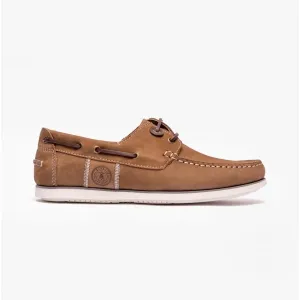 Barbour WAKE Mens Boat Shoes Washed Russet