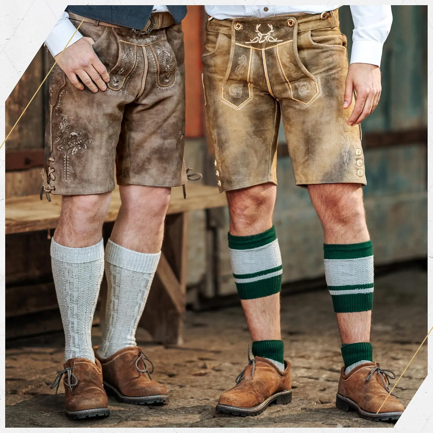 BAVARIA TRACHTEN Lederhosen Boots - Haferl Authentic German Shoe for Oktoberfest Outfit - Real Leather Dark Brown