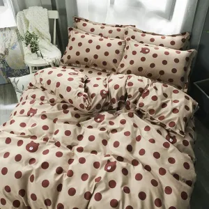 Bedding Sets Geometric Pattern Bed Sheet Children Student Dormitory Bed Linings Cartoon 4pcs Pillowcases Cover Set Soft Bedding Sets King Queen Size Duvet Cover Sheet Set (B Twin)