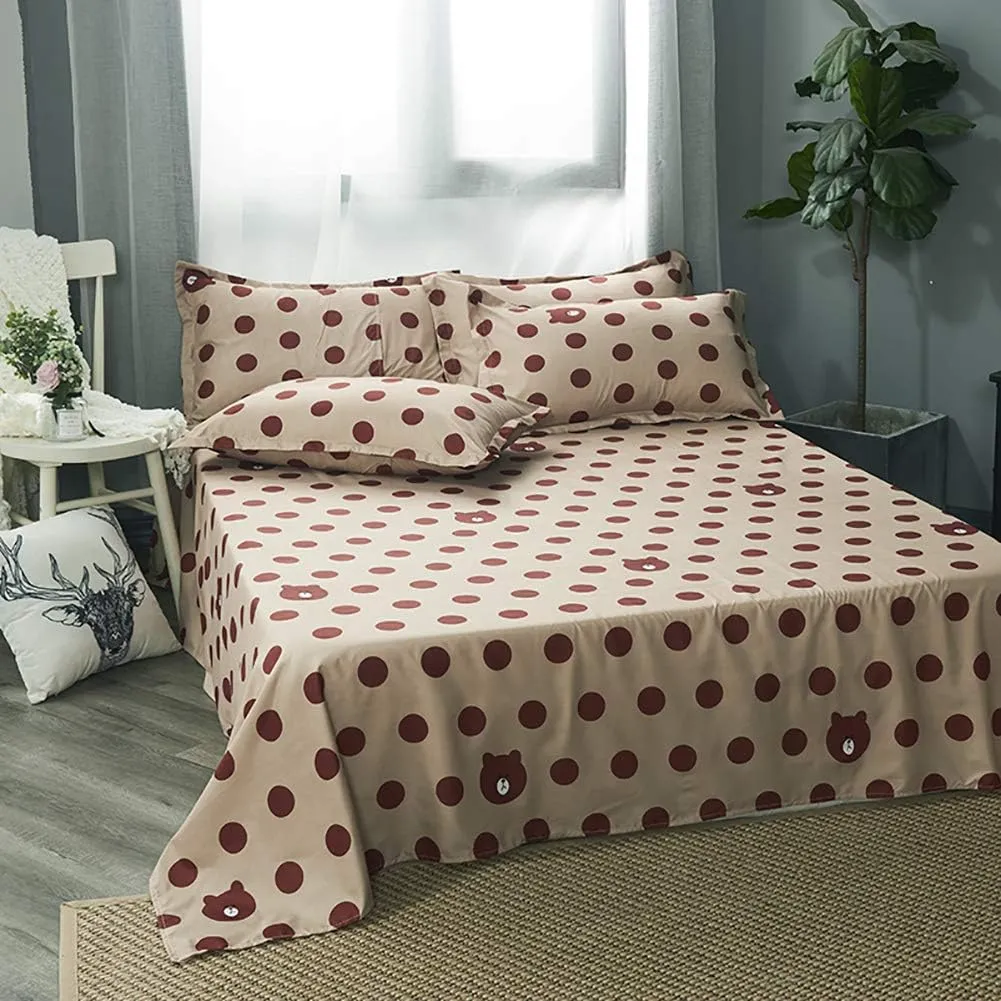 Bedding Sets Geometric Pattern Bed Sheet Children Student Dormitory Bed Linings Cartoon 4pcs Pillowcases Cover Set Soft Bedding Sets King Queen Size Duvet Cover Sheet Set (B Twin)