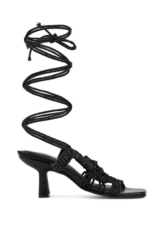 Beroe Braided Lace Up Heels
