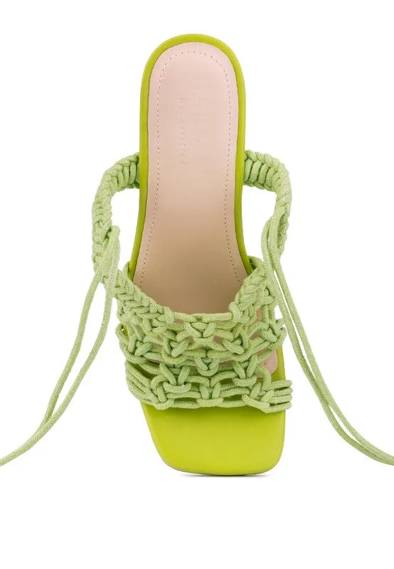 Beroe Braided Lace Up Heels