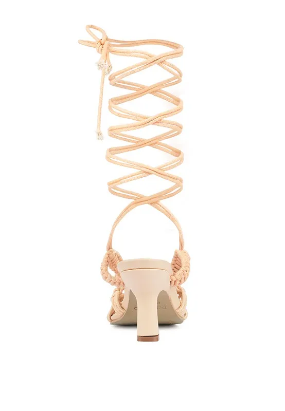 Beroe Braided Lace Up Heels