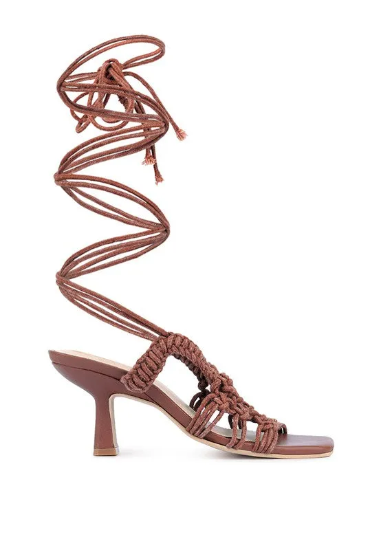 Beroe Braided Lace Up Heels
