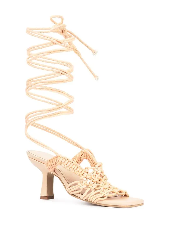Beroe Braided Lace Up Heels