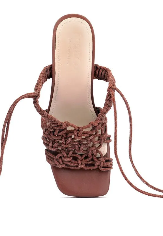 Beroe Braided Lace Up Heels