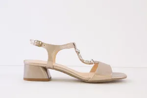 BIOECO - 4055/2244 MEDIUM HEEL SANDAL - GOLD LEATHER