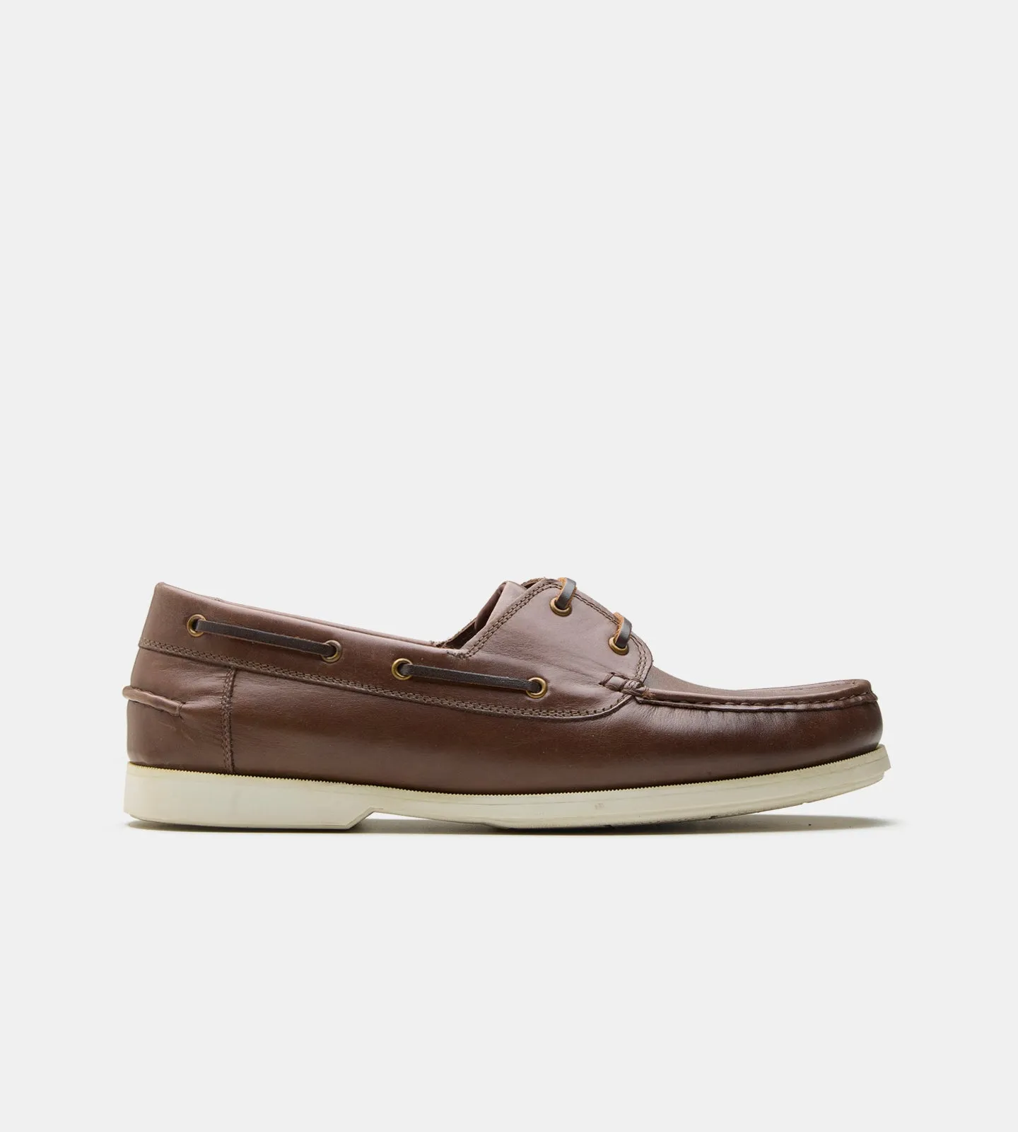Blake Stitched Brown Leather Boat Lace-Up Shoe